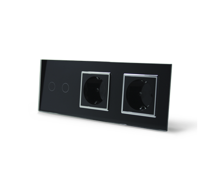 Изображение 2 Сенсорный выключатель Livolo VL-C702/C7C2EU-12C Black+chrome glass черное