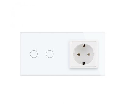 Изображение 2 Сенсорный выключатель Livolo VL-C702/C7C1EU-11 White glass белое