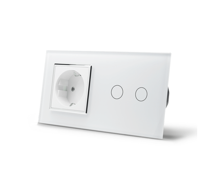 Изображение 2 Сенсорный выключатель Livolo VL-C702/C7C1EU-11C White+chrome glass белое