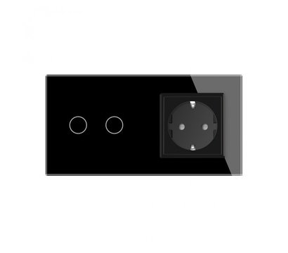 Изображение 2 Сенсорный выключатель Livolo VL-C702S/C7C1EU-12 Black glass черное