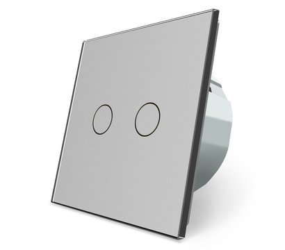Изображение 2 Сенсорный выключатель Livolo VL-C702W-15 Grey glass серое
