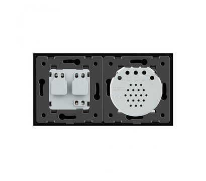 Изображение 2 Сенсорный выключатель Livolo VL-C701/C7C1EUWF-12 IP44 Black glass черное