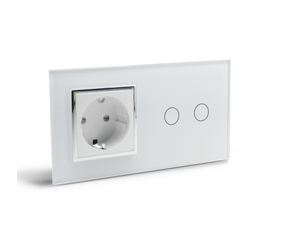 Изображение 3 Сенсорный выключатель Livolo VL-C702/C7C1EU-11C White+chrome glass белое