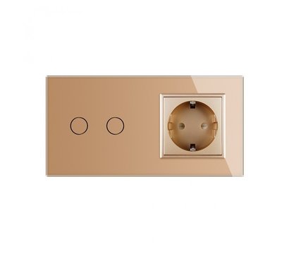 Изображение 3 Сенсорный выключатель Livolo VL-C702/C7C1EU-13 Gold glass золотое