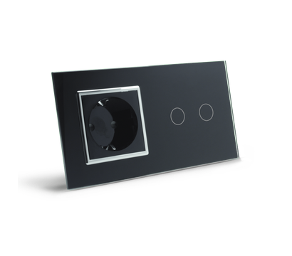 Изображение 3 Сенсорный выключатель Livolo VL-C702/C7C1EU-12C Black+Chrome glass черное