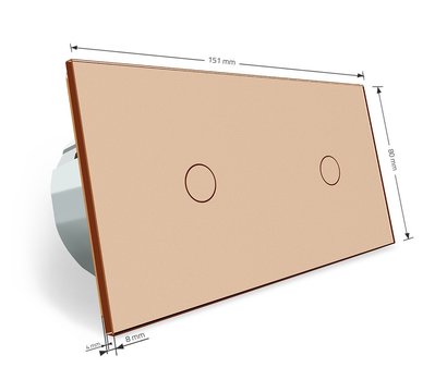 Изображение 4 Регулятор освещения Livolo VL-C702D-13 Gold glass