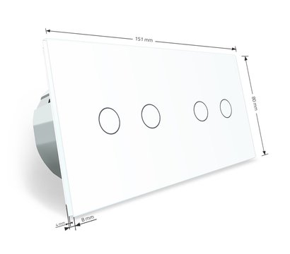 Изображение 4 Сенсорный выключатель Livolo VL-C702S/C702S-11 White glass белое