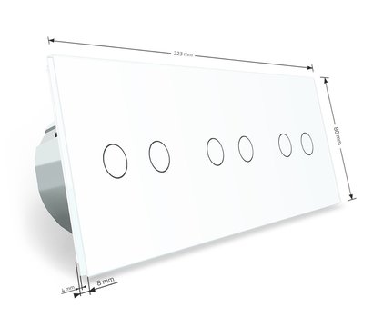Изображение 5 Сенсорный выключатель Livolo VL-C706-11 White glass белое