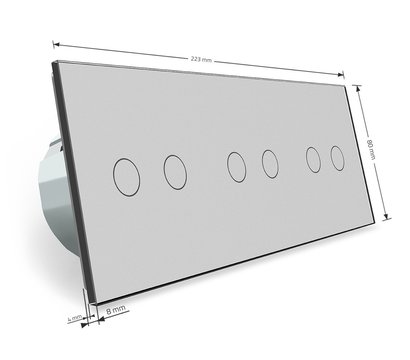 Изображение 5 Сенсорный выключатель Livolo VL-C706-15 Grey glass серое