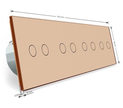 Изображение 5 Сенсорный выключатель Livolo VL-C708S-13 Gold glass золотое