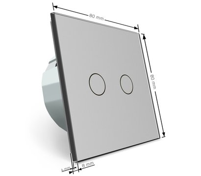 Изображение 5 Сенсорный выключатель Livolo VL-C702-15 Grey glass серое