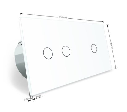 Изображение 5 Сенсорный выключатель Livolo VL-C701/C702-11 White glass белое