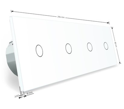 Изображение 5 Сенсорный выключатель Livolo VL-C704-11 White glass белое