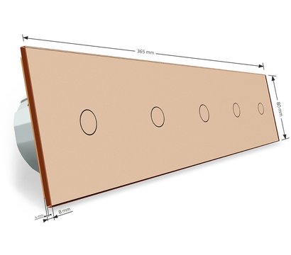 Изображение 5 Сенсорный выключатель Livolo VL-C705-13 Gold glass золотое