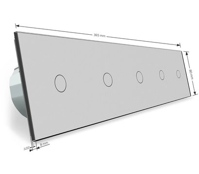 Изображение 5 Сенсорный выключатель Livolo VL-C705-15 Grey glass серое