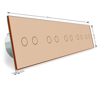 Изображение 4 Сенсорный выключатель Livolo VL-C710R-13 Gold glass золотое