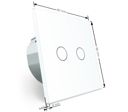 Изображение 4 Сенсорный выключатель Livolo VL-C702WR-11 White glass белое