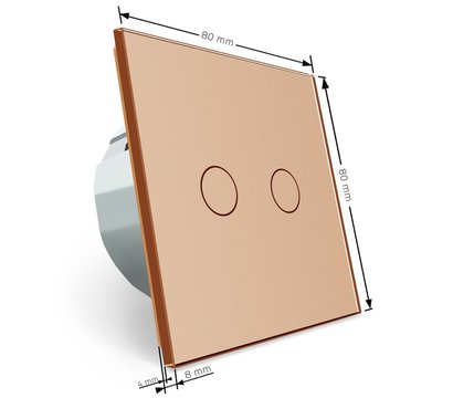 Изображение 5 Сенсорный выключатель Livolo VL-C702S-13 Gold glass золотое