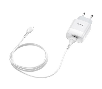 Изображение 3 Зарядное устройство Hoco C72A Glorious (1USB, 2.1А) White (6931474713001) + кабель MicroUSB - 6931474713001