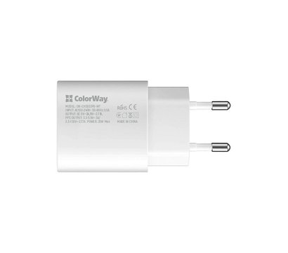 Изображение 2 Зарядное устройство ColorWay Power Delivery Port PPS USB Type-C (25W) White – CW-CHS033PD-WT