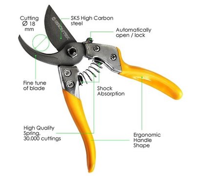 Изображение 6 Секатор Gruntek Phoenix 200 мм - 295200018