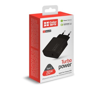 Зображення 7 Зарядний пристрій ColorWay (1USB Type-C PDx3A) Black – CW-CHS026PD-BK