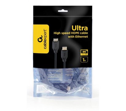 Зображення 4 Кабель мультимедійний Cablexpert HDMI - HDMI v.2.1, 1м, Black - CC-HDMI8K-1M