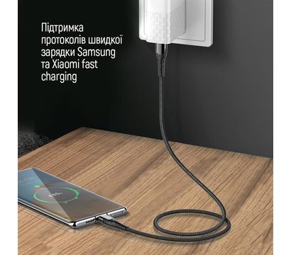 Зображення 5 Кабель ColorWay USB Type-C - USB Type-C PD Fast Charging, 3А, 65W, 1м Grey - CW-CBPDCC040-GR