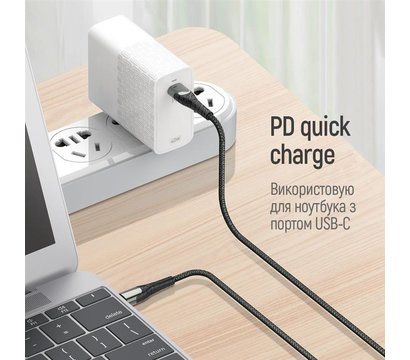 Зображення 6 Кабель ColorWay USB Type-C - USB Type-C PD Fast Charging, 3А, 65W, 1м Grey - CW-CBPDCC040-GR