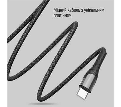 Зображення 7 Кабель ColorWay USB Type-C - USB Type-C PD Fast Charging, 3А, 65W, 1м Grey - CW-CBPDCC040-GR