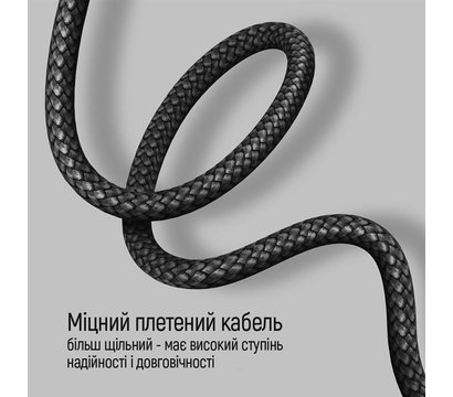 Зображення 9 Кабель ColorWay USB Type-C - USB Type-C PD Fast Charging, 3А, 65W, 1м Grey - CW-CBPDCC040-GR