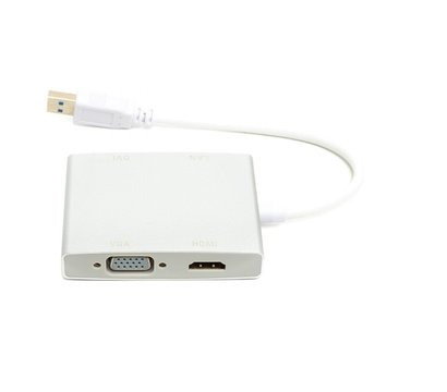 Зображення 3 Перехідник PowerPlant USB 3.0 - HDMI, DVI, VGA, RJ45 Gigabit Ethernet - CA912087