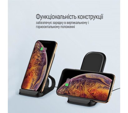 Зображення 8 Зарядний пристрій ColorWay Wireless Stand 15W Black - CW-CHW31Q-BK