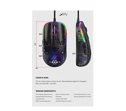 Зображення 7 Миша Xtrfy MZ1 RGB USB Black
