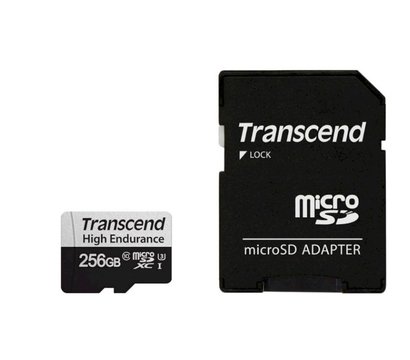 Изображение 2 Карта памяти Transcend High Endurance microSDXC C10 UHS-I U1 256GB - TS256GUSD350V, Объем памяти: 256 Гб