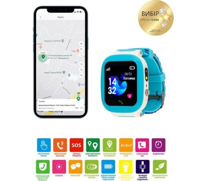 Изображение 7 Умные часы AmiGo GO004 Splashproof Camera+LED Blue с Bluetooth