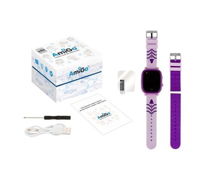 Зображення 9 Смарт-годинник AmiGo GO005 4G WIFI Thermometer Purple