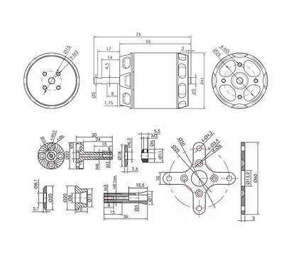 Изображение 5 Запчасть для радиоигрушек T-Motor AT3530 KV580 4-6S 1400W - TM-AT3530-580