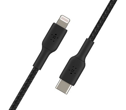 Зображення 2 Кабель Belkin USB-С - Lightning, BRAIDED, 2m, black - CAA004BT2MBK