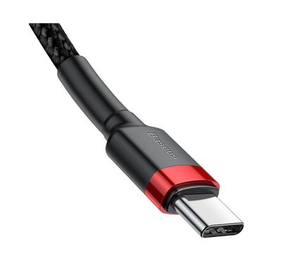 Зображення 3 Кабель Baseus Cafule USB Cable Type-C-Type-C 3A 1m Red+Black - CATKLF-G91