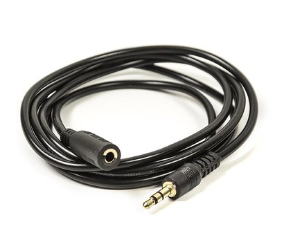 Изображение 2 Аудио кабель PowerPlant 3.5mm(M)-3.5mm(F), 1.5м, Black - CA910823