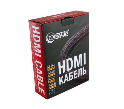 Зображення 5 Кабель мультимедійний Extradigital HDMI-HDMI, 3м Black/Red - KBH1634