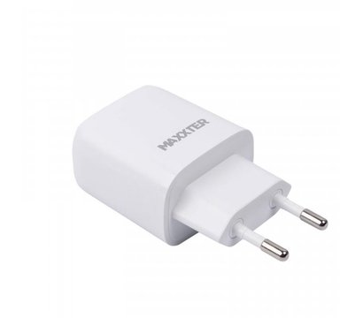Зображення 2 Зарядний пристрій Maxxter (1USBх3А) QC3.0 White – WC-PD-CtL-01 + кабель Lightning