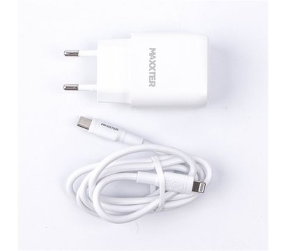 Зображення 3 Зарядний пристрій Maxxter (1USBх3А) QC3.0 White – WC-PD-CtL-01 + кабель Lightning