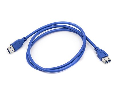 Зображення 2 Кабель PowerPlant USB 3.0 AF - AM, 1м, Blue - CA911134