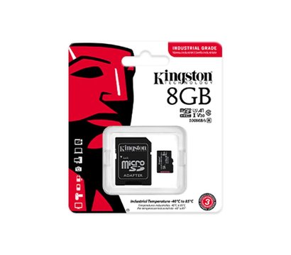 Зображення 3 Карта пам`яті Kingston Industrial MicroSDHC 8GB Class 10 + SD-adapter — SDCIT2/8GB, Обсяг пам`яті: 8 Гб