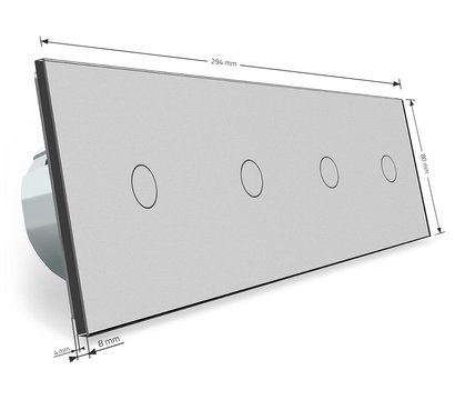 Изображение 4 Smart выключатель Livolo VL-C704Z-15 Grey glass