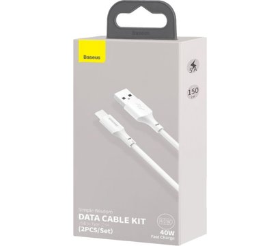 Зображення 3 Кабель Baseus Simple Wisdom Data Cable Kit, 1.5m, White - TZCATZJ-02