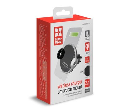 Зображення 8 Зарядний пристрій ColorWay AutoSense Car Wireless Charger 2 10W Black – CW-CHAW035Q-BK