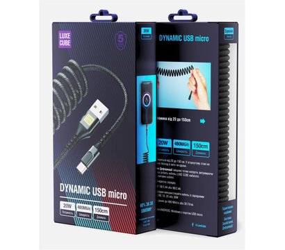 Зображення 3 Кабель Luxe Cube Dynamic USB-micro USB, 1.5м, Black - 4446689101236